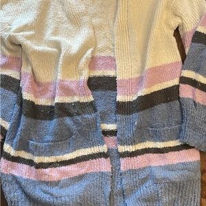 Striped Knit Cardigan Sweater